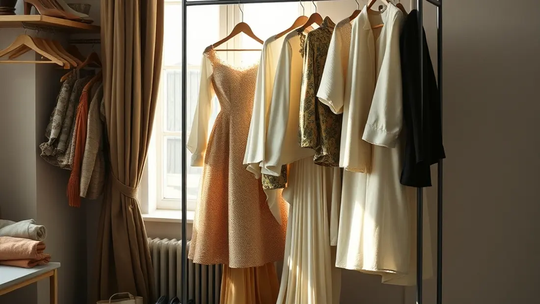 Étagère de vêtements de haute couture