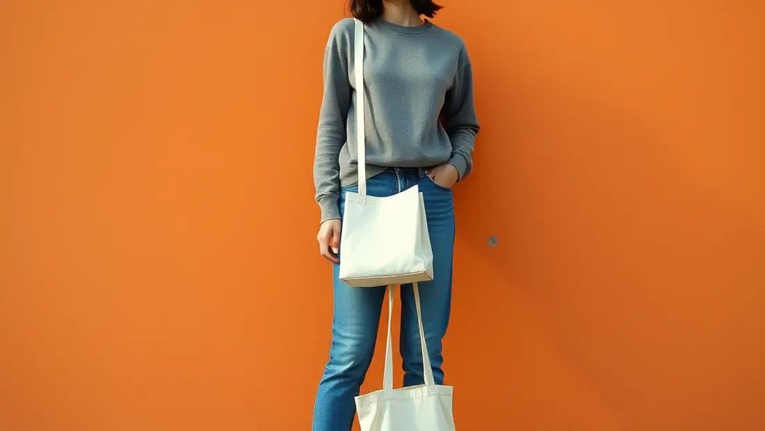 Femme debout devant un mur de couleur vive